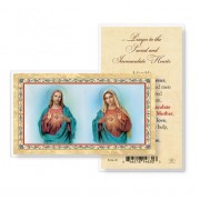 25pk - Prayer To S.H.J. And I.H.M.  Gold Stamped Laminated Holy Card  Pk 25