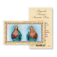 25pk - Prayer To S.H.J. And I.H.M.  Gold Stamped Laminated Holy Card  Pk 25