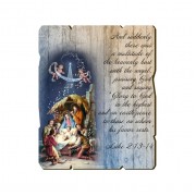 7 1/2" x 9" Holy Family Vintage Wooden Plaque with Hanger