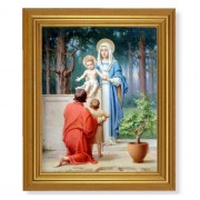 10" x 12" Gold Leaf Finish Beveled Frame with 8" x 10" Holy Family with St. John Baptist Textured Art