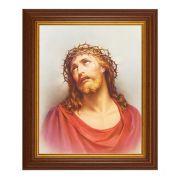 10 1/2" x 12 1/2" Walnut Finish Beveled Frame with 8" x 10" Christ in Agony Textured Art