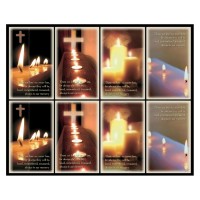 Aurora Candle Light Eight-Up Micro Perforated Bulk Prayer-Cards  - 125 sheets (1000 total cards)