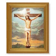 10" x 12" Gold Leaf Finish Beveled Frame with 8" x 10" Crucifixion Textured Art