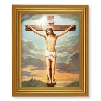 10" x 12" Gold Leaf Finish Beveled Frame with 8" x 10" Crucifixion Textured Art