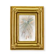 3 1/2" x 4 1/2" Gold Frame with Fleur de lis corners and a Holy Spirit Confirmation print