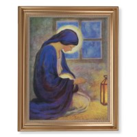 13 1/2" x 16 9/16" Gold Leaf Antique Finished Frame with 11" x 14" The Millennium Textured Art