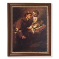 13 1/2" x 16 9/16" Walnut Finished Frame with 11" x 14" Saint Anthony Textured Art