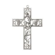 6" x 4 1/4" Cathedral Touch First Communion Boy Cross in Genuine Pewter