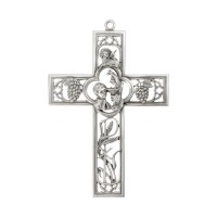 6" x 4 1/4" Cathedral Touch First Communion Boy Cross in Genuine Pewter