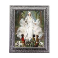 10 1/2" x 12 1/2" Grey Oak Finish Frame with an 8" x 10" Our Lady of Fatima Print