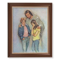 13 1/2" x 16 9/16" Walnut Finished Frame with 11" x 14" Desoto: The Comforter Textured Art