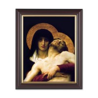 10" x 12" Walnut Frame with Gold Inside Lip and a 8" x 10" Bouguereau: The Pieta Print