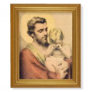 10" x 12" Gold Leaf Finish Beveled Frame with 8" x 10" Saint Joseph with Crying Jesus Textured Art
