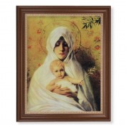 13 1/2" x 16 9/16" Walnut Finished Frame with 11" x 14" Our Lady of the Olives Textured Art