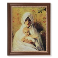 13 1/2" x 16 9/16" Walnut Finished Frame with 11" x 14" Our Lady of the Olives Textured Art