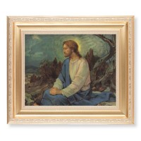 10 1/4" x 12 1/4" Satin Gold Frame with an 8" x 10" Meditation in the Garden Print