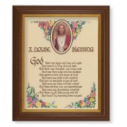 10 1/2" x 12 1/2" Walnut Finish Beveled Frame with 8" x 10" A House Blessing Textured Art
