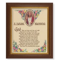 10 1/2" x 12 1/2" Walnut Finish Beveled Frame with 8" x 10" A House Blessing Textured Art