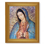 10" x 12" Gold Leaf Finish Beveled Frame with 8" x 10" Our Lady of Guadalupe Textured Art