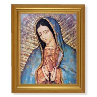 10" x 12" Gold Leaf Finish Beveled Frame with 8" x 10" Our Lady of Guadalupe Textured Art