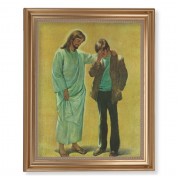 13 1/2" x 16 9/16" Gold Leaf Antique Finished Frame with 11" x 14" Desoto: The Pardoning Textured Art