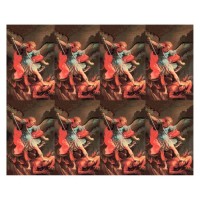 Aurora Saint Michael Eight-Up Micro Perforated Bulk Prayer-Cards  - 125 sheets (1000 total cards)