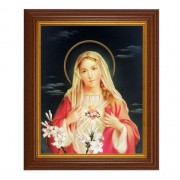 10 1/2" x 12 1/2" Walnut Finish Beveled Frame with 8" x 10" Immaculate Heart of Mary Textured Art 10 1/2" x 12 1/2" Walnut Finish Beveled Frame with 8" x 10" Immaculate Heart of Mary Textured Art