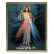 11" x 14" Gold Plaque Frame with a Divine Mercy in Spanish Print