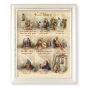 9 1/2" x 11 1/2" White Pearlescent Frame with an 8" x 10" Hail Mary Print