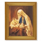 10" x 12" Gold Leaf Finish Beveled Frame with 8" x 10" Chambers: Madonna and Child Textured Art
