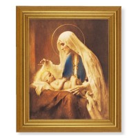 10" x 12" Gold Leaf Finish Beveled Frame with 8" x 10" Chambers: Madonna and Child Textured Art