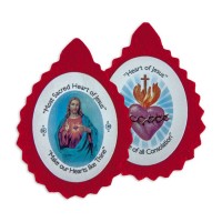 25pk - Red Felt Sacred Heart Badge (Sold in Inc. of 25)