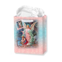 10pk - Gift Bag with Tissue Paper Guardian Angel Large 15" x 12" inc of 10