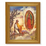 10" x 12" Gold Leaf Finish Beveled Frame with 8" x 10" Our Lady of Guadalupe/Juan Diego Textured Art