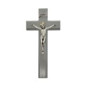 9" Grey Cross with Antique Silver and Gold Finish Italian Corpus