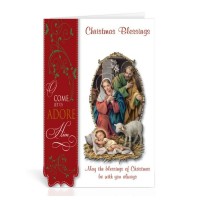 10pk - Nativity with a Lamb Christmas Card Sold in Inc of 10 10pk - Nativity with a Lamb Christmas Card Sold in Inc of 10