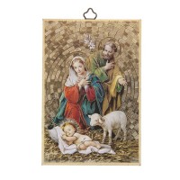 4" x 6" Gold Foil Holy Family Mosaic Plaque 4" x 6" Gold Foil Holy Family Mosaic Plaque