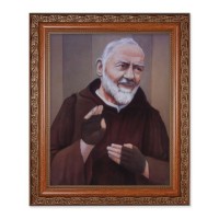 10" x 12" Ornate Wood Frame with an 8" x 10" Saint Pio Print