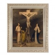 10" x 12" Ornate Silver Frame with a Chambers: Crucifixion Print