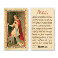 25pk - Saint Philomena - Novena To Gold Stamped Laminated Holy Card  Pk 25