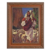 8.25" x 10.25" Ornate Wood Frame with a 6" x 8" Hook: The Good Shepard Print