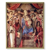 8" x 10" Gold Plaque Frame with a Madonna Throne of Angels and Saints Print