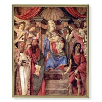 8" x 10" Gold Plaque Frame with a Madonna Throne of Angels and Saints Print