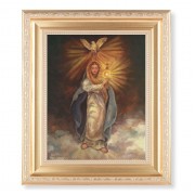 10 1/4" x 12 1/4" Satin Gold Frame with an 8" x 10" Mary with Monstrance Print