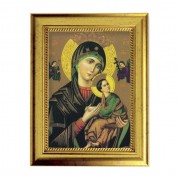 6 3/4" X 8 3/4" Gold Leaf Finish Frame with 5" X 7" Our Lady of Perpetual Help Textured Art