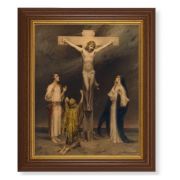 10 1/2" x 12 1/2" Walnut Finish Beveled Frame with 8" x 10" Chambers: Crucifixion Textured Art