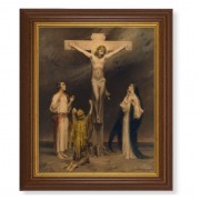 10 1/2" x 12 1/2" Walnut Finish Beveled Frame with 8" x 10" Chambers: Crucifixion Textured Art 10 1/2" x 12 1/2" Walnut Finish Beveled Frame with 8" x 10" Chambers: Crucifixion Textured Art