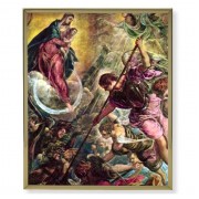 8" x 10" Gold Plaque Frame with a Battle of Archangel St. Michael Print