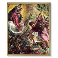 8" x 10" Gold Plaque Frame with a Battle of Archangel St. Michael Print