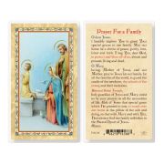 Prayer for a Family Laminated Holy Card. Inc. of 25